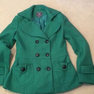 Kelly green wool coat